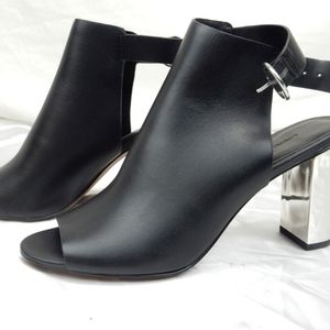 Banana Republic Leather Peep Toe Chrome Heel